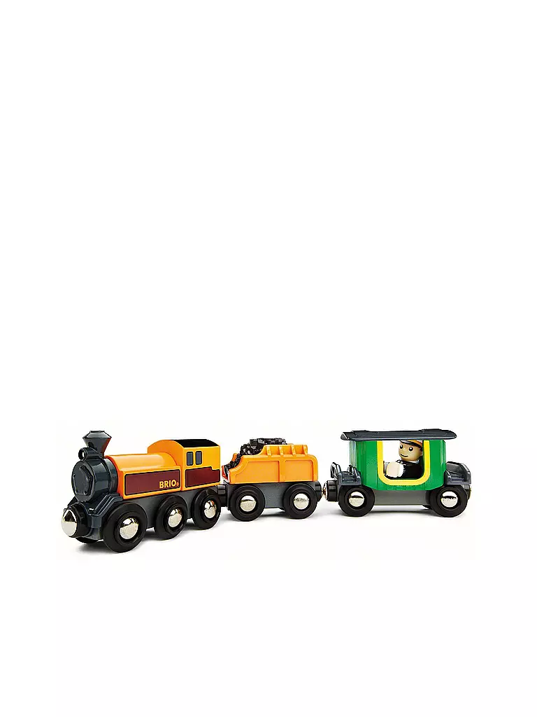 BRIO | Dampflok mit Tender und Reisewagen | transparent