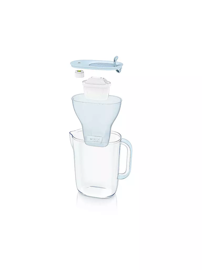 BRITA | Tischwasserfilter Style eco inkl. 3 MAXTRA+ Filterkartuschen 1,4L Gletscher | hellblau