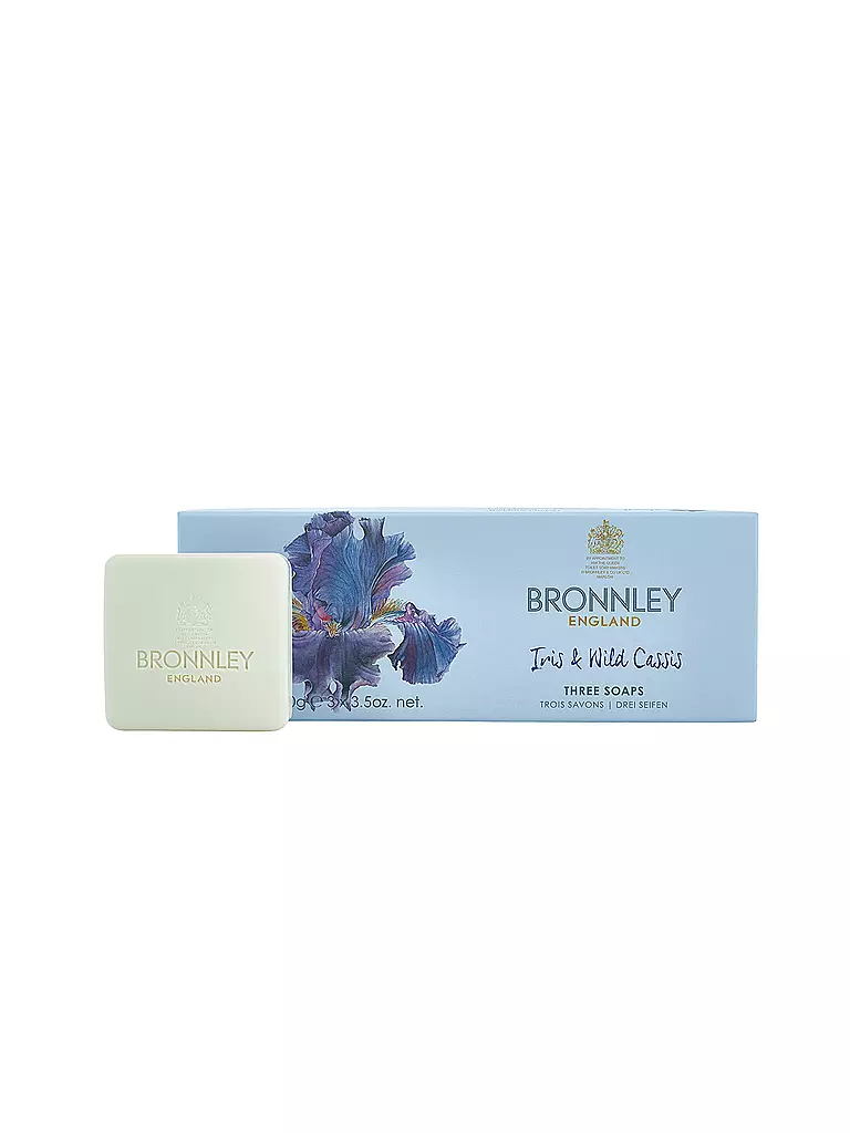 BRONNLEY | Seife "Iris & Wild Cassis" 3x100g | transparent