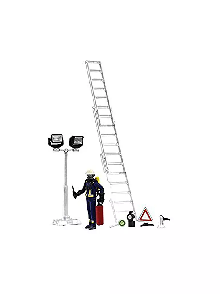 BRUDER | Figuren-Set Feuerwehrmann mit Ausrüstung | transparent