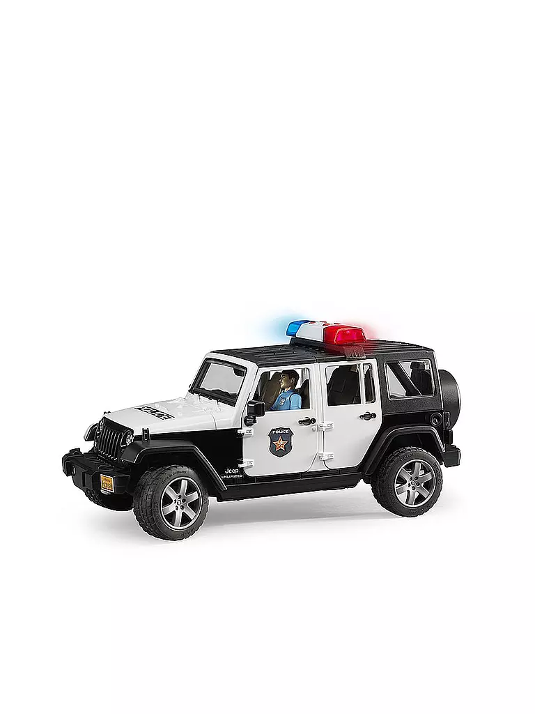 BRUDER | Jeep Wrangler Rubicon Unlimited Polizeifahrzeug mit Polizist und Ausstattung 02526  | bunt