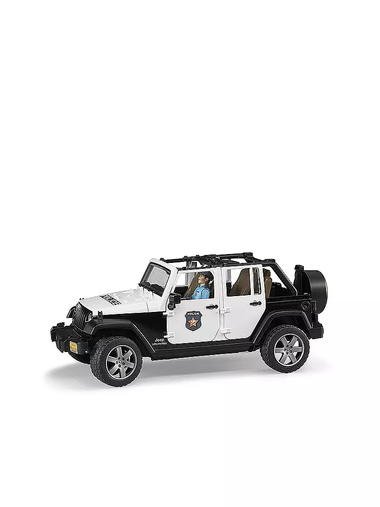 BRUDER | Jeep Wrangler Rubicon Unlimited Polizeifahrzeug mit Polizist und Ausstattung 02526  | bunt