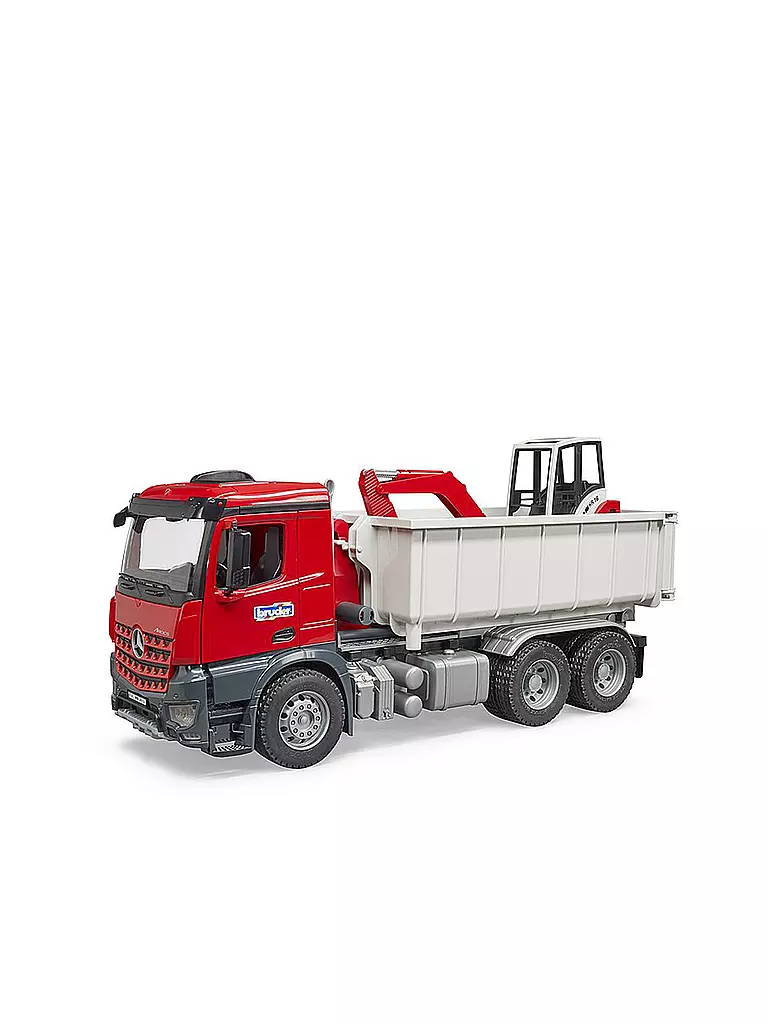 BRUDER | MB Arocs LKW mit Abrollcontainer und Schaeff Minibagger 03624 | keine Farbe