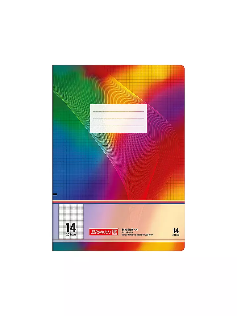 BRUNNEN VERLAG | Heft A4 Kariert 5mm 20 Blatt | keine Farbe