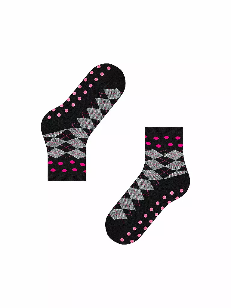 BURLINGTON | Damen ABS Socken Argyle Dot 36-41 | schwarz