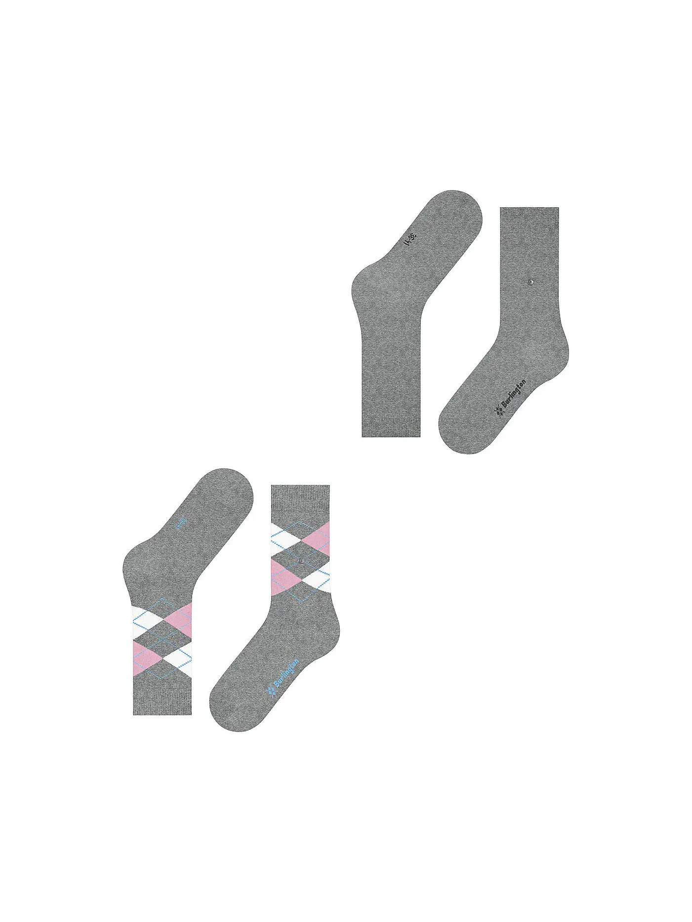 BURLINGTON | Damen Socken EVERYDAY 2-er Pkg 36-41 light grey | grau