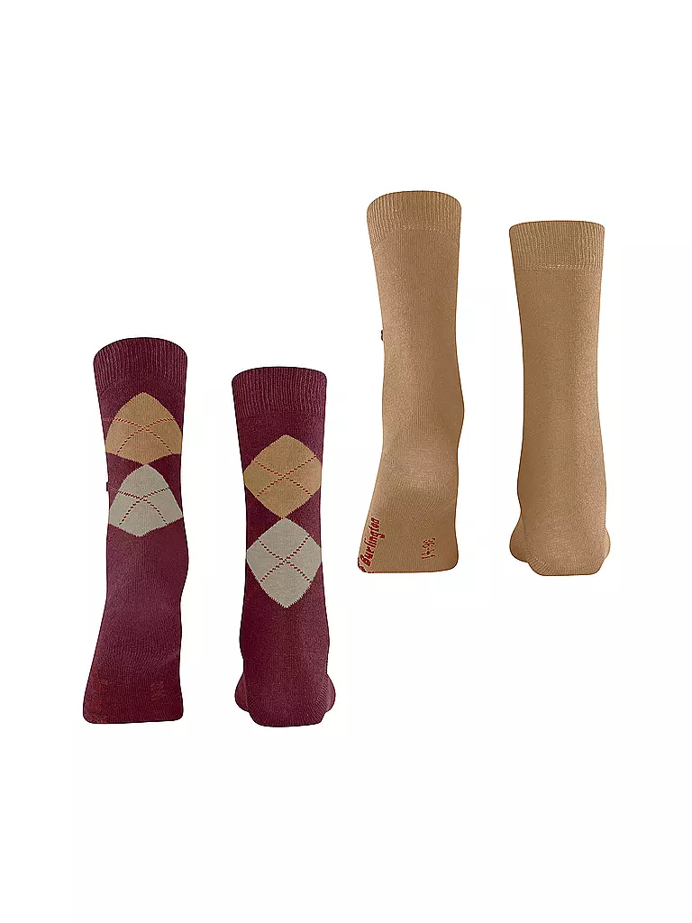 BURLINGTON | Damen Socken EVERYDAY 2-er Pkg 36-41 wine | beige