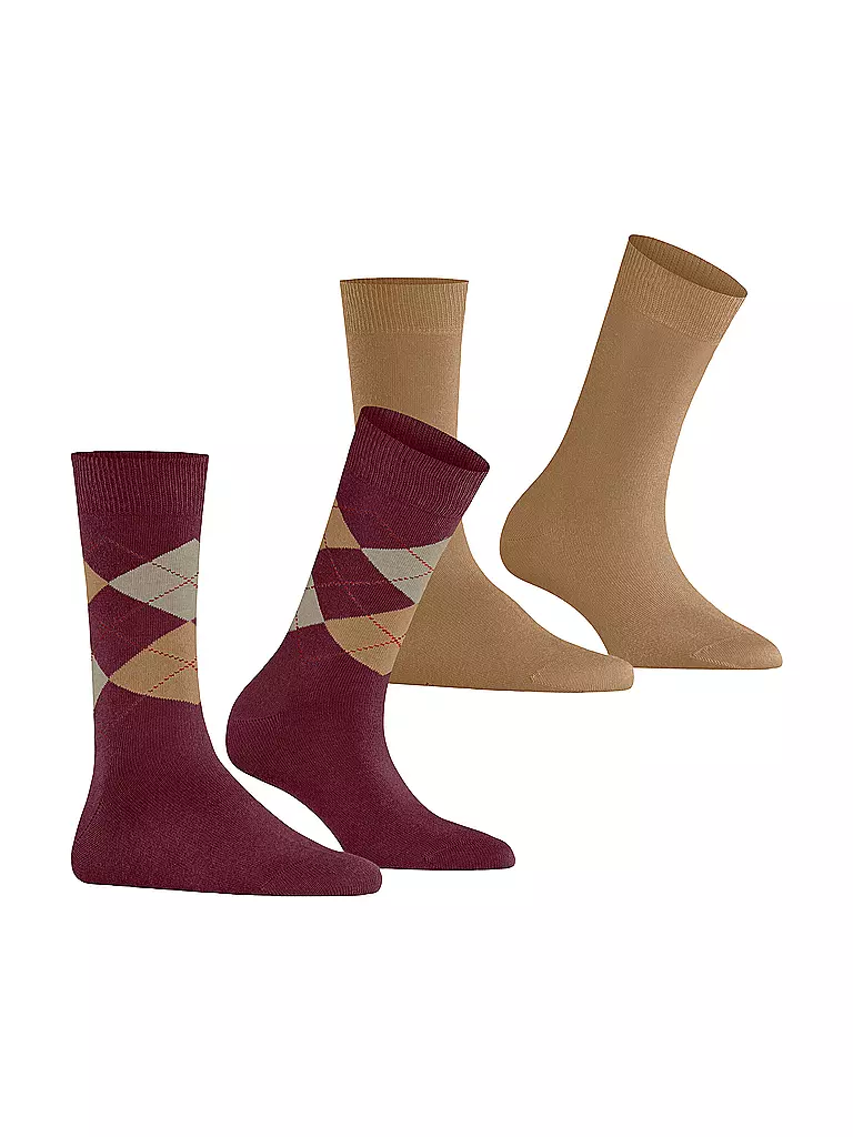 BURLINGTON | Damen Socken EVERYDAY 2-er Pkg 36-41 wine | beige