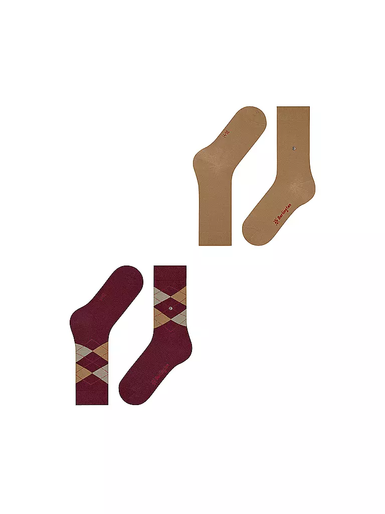 BURLINGTON | Damen Socken EVERYDAY 2-er Pkg 36-41 wine | beige