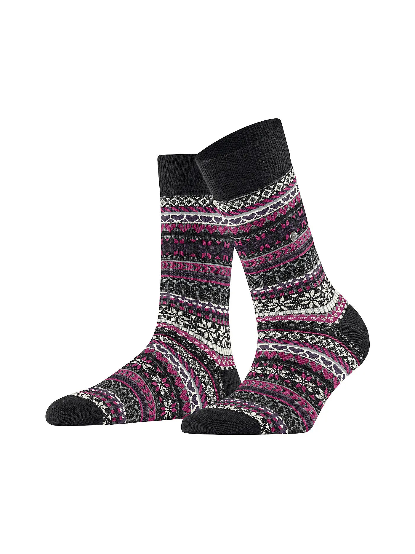 BURLINGTON | Damen Socken FAIR ISLE DELIGHT 36-41 dark blue mel. | schwarz