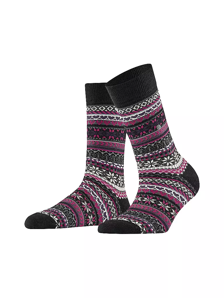 BURLINGTON | Damen Socken FAIR ISLE DELIGHT 36-41 black | schwarz