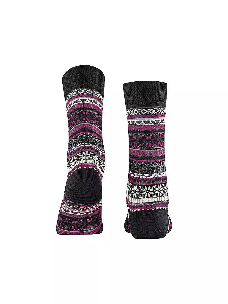 BURLINGTON | Damen Socken FAIR ISLE DELIGHT 36-41 black | schwarz