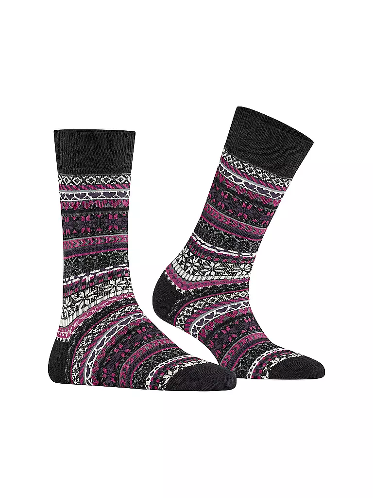BURLINGTON | Damen Socken FAIR ISLE DELIGHT 36-41 black | schwarz