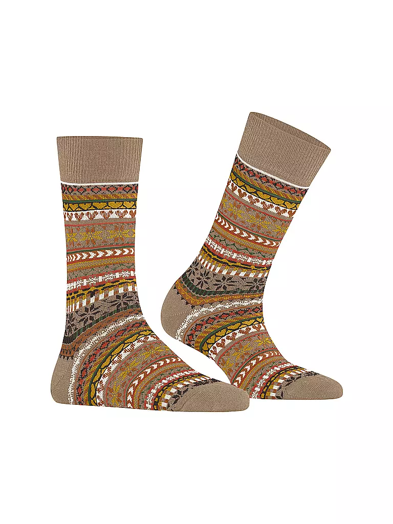 BURLINGTON | Damen Socken FAIR ISLE DELIGHT 36-41 camel | camel