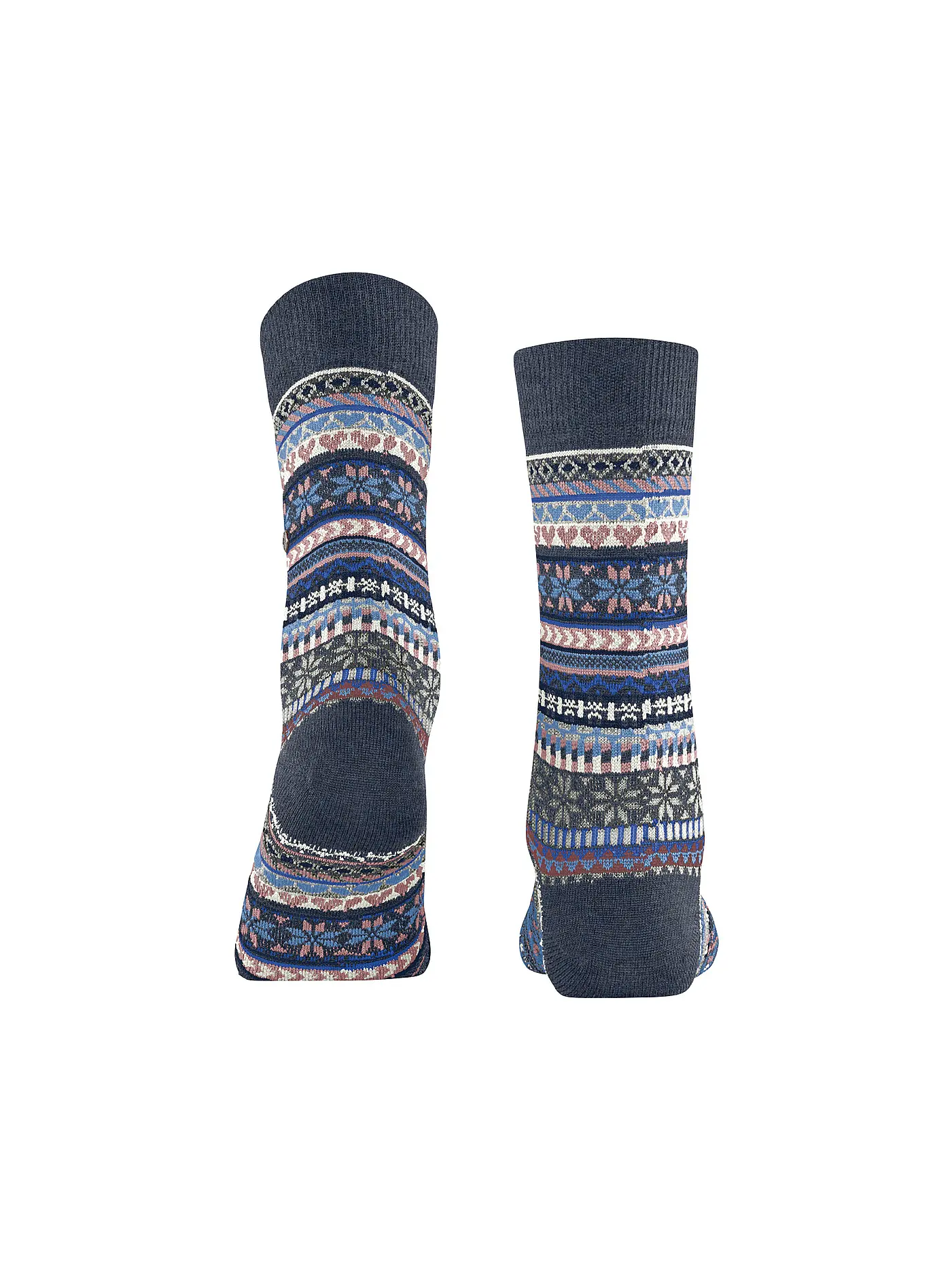 BURLINGTON | Damen Socken FAIR ISLE DELIGHT 36-41 dark blue mel. | blau