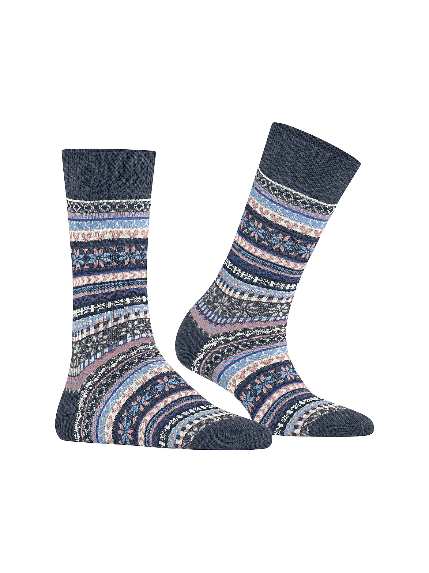 BURLINGTON | Damen Socken FAIR ISLE DELIGHT 36-41 dark blue mel. | blau