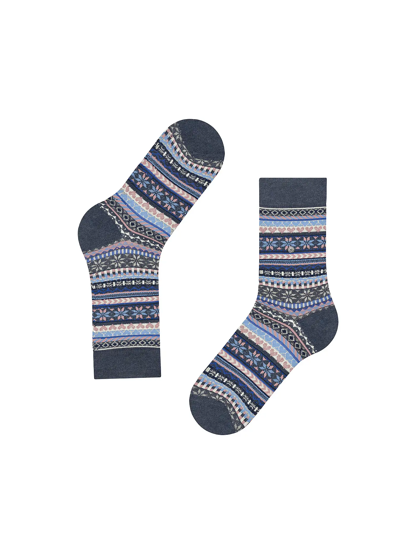 BURLINGTON | Damen Socken FAIR ISLE DELIGHT 36-41 dark blue mel. | blau