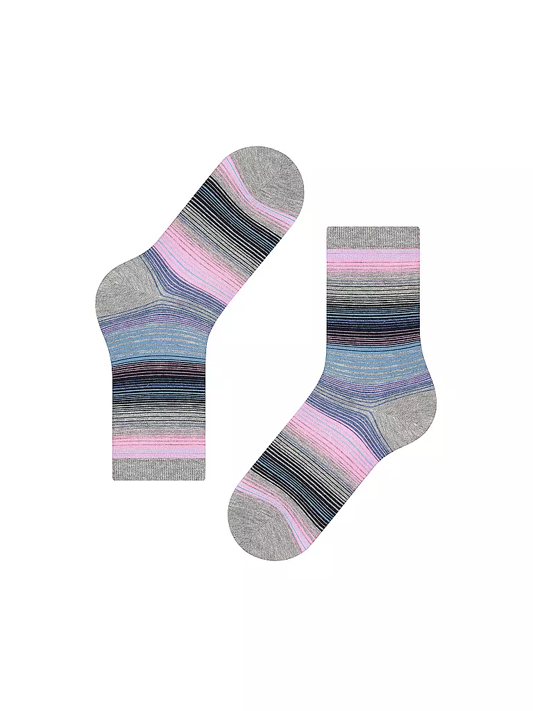 BURLINGTON | Damen Socken STRIPE 36-41  light grey | schwarz