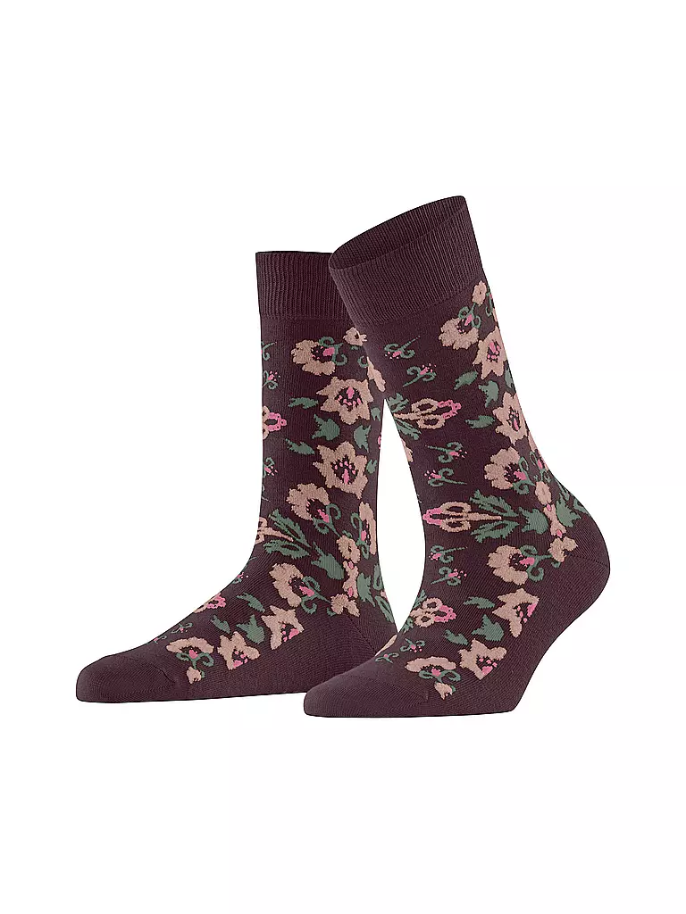 BURLINGTON | Damen Socken VELVET BLOOMS 36-41 barolo | dunkelrot