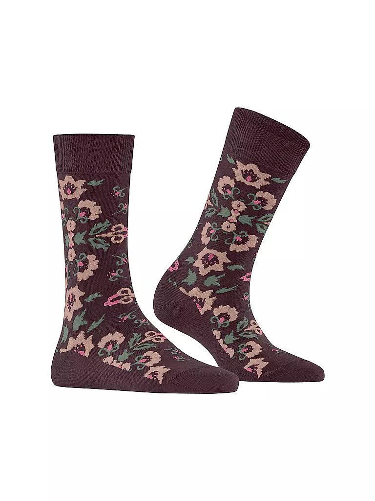 BURLINGTON | Damen Socken VELVET BLOOMS 36-41 barolo | dunkelrot