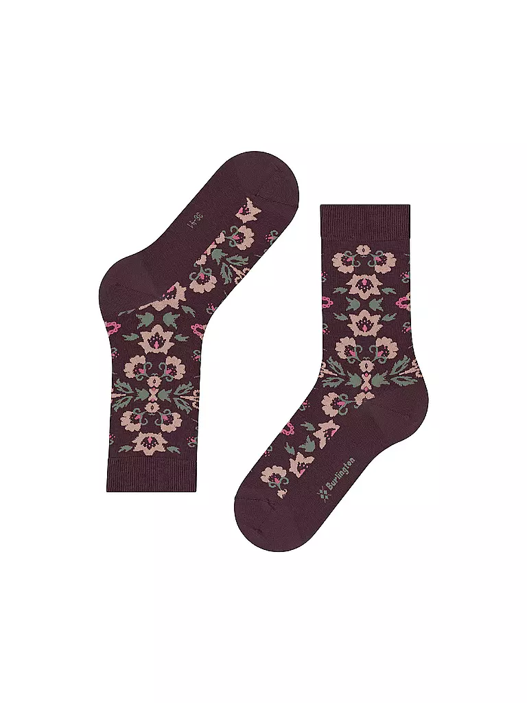 BURLINGTON | Damen Socken VELVET BLOOMS 36-41 barolo | dunkelrot