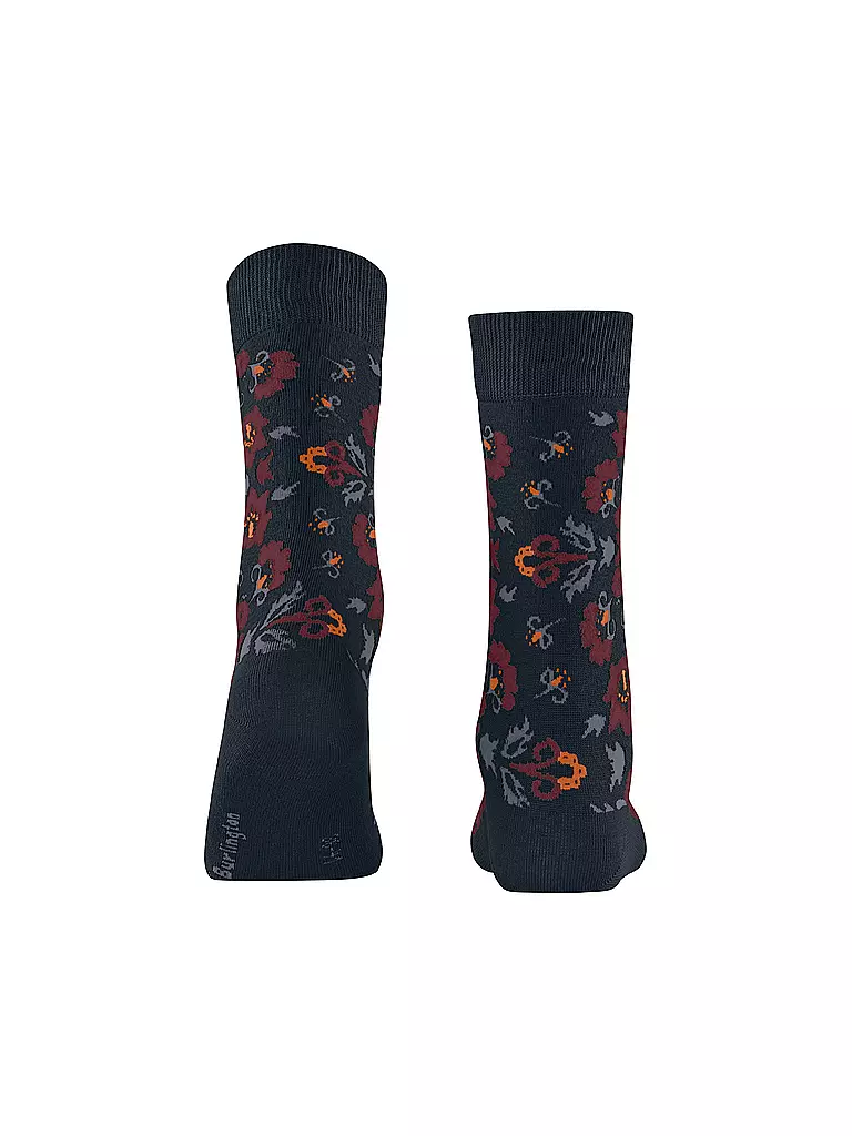 BURLINGTON | Damen Socken VELVET BLOOMS 36-41 marine | dunkelrot