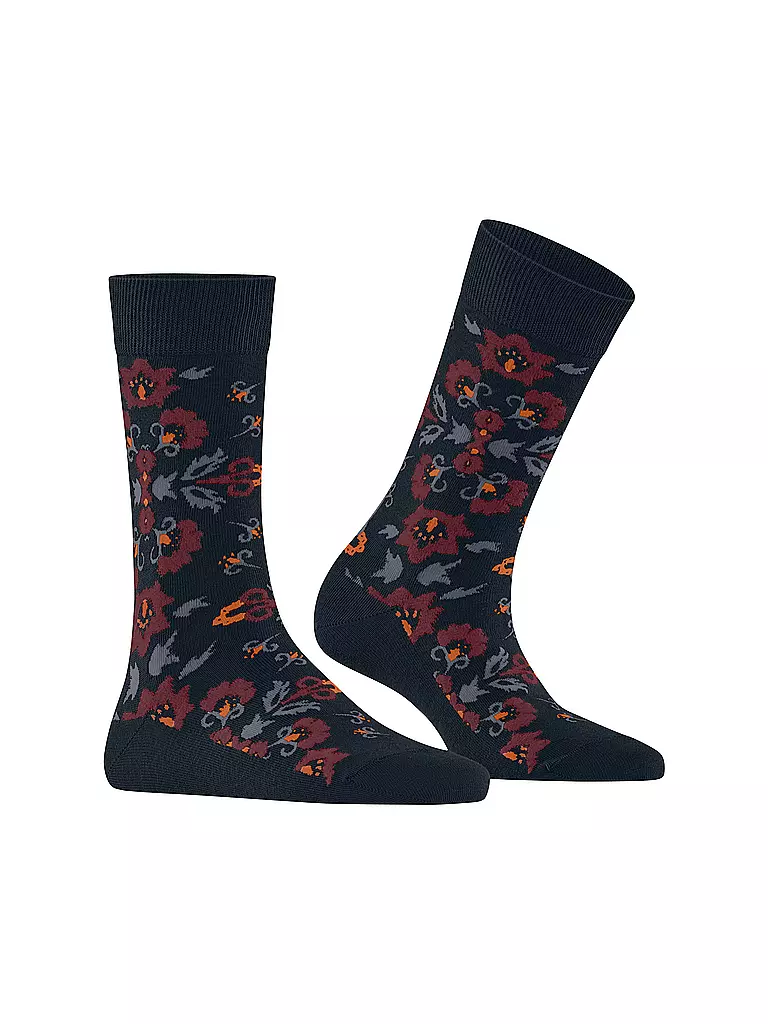 BURLINGTON | Damen Socken VELVET BLOOMS 36-41 marine | dunkelrot