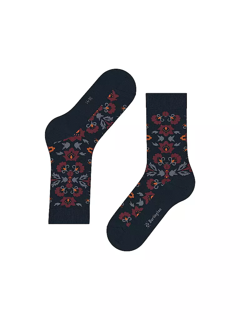 BURLINGTON | Damen Socken VELVET BLOOMS 36-41 marine | dunkelrot