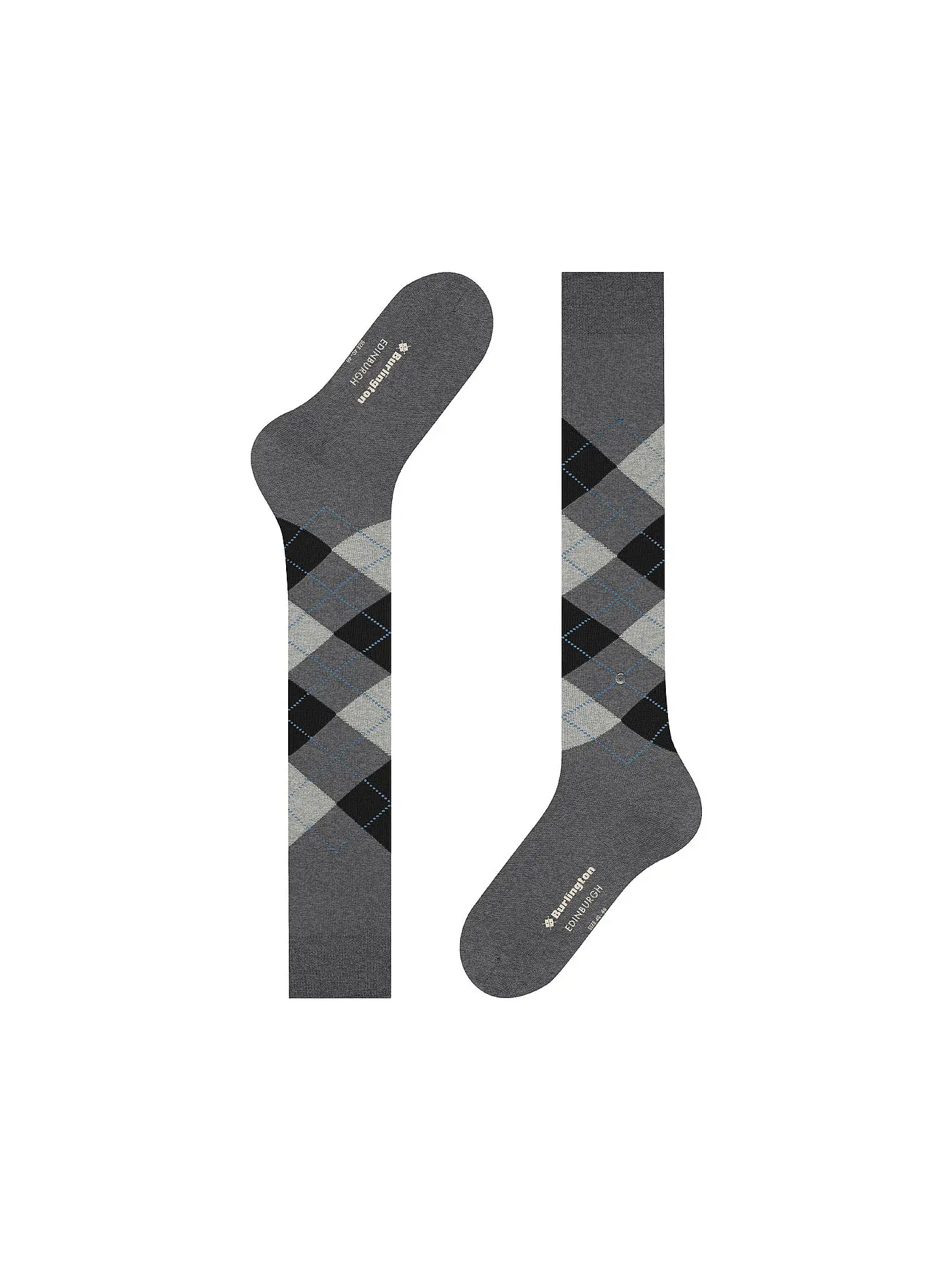 BURLINGTON | Herren Kniestrümpfe EDINBURGH 40-46 asphalt mel | grau