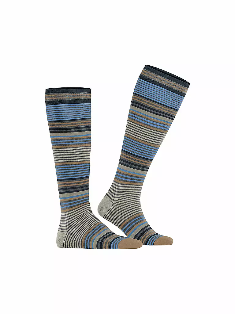 BURLINGTON | Herren Kniestrümpfe STRIPE 40-46 dark grey | blau
