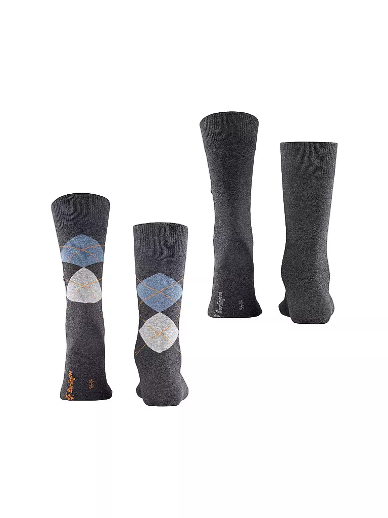 BURLINGTON | Herren Socken EVERYDAY 2-er Pkg. 40-46 anthracite mel. | grau