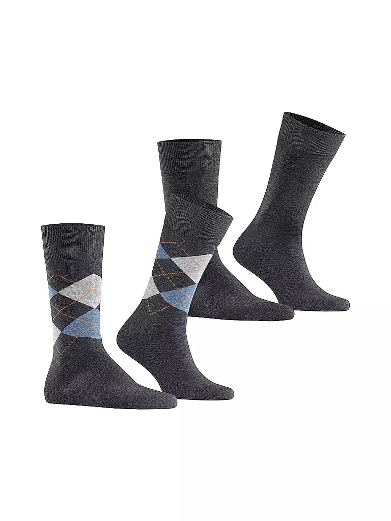 BURLINGTON | Herren Socken EVERYDAY 2-er Pkg. 40-46 anthracite mel. | hellgrau