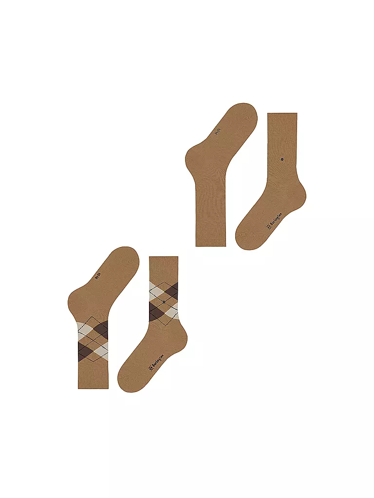 BURLINGTON | Herren Socken EVERYDAY 2-er Pkg. 40-46 brown sugar | blau