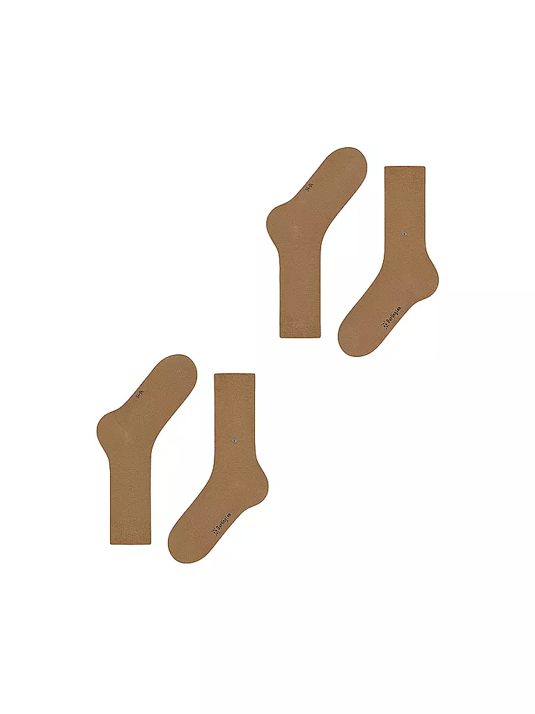 BURLINGTON | Herren Socken EVERYDAY 2-er Pkg. 40-46 brown suger | schwarz