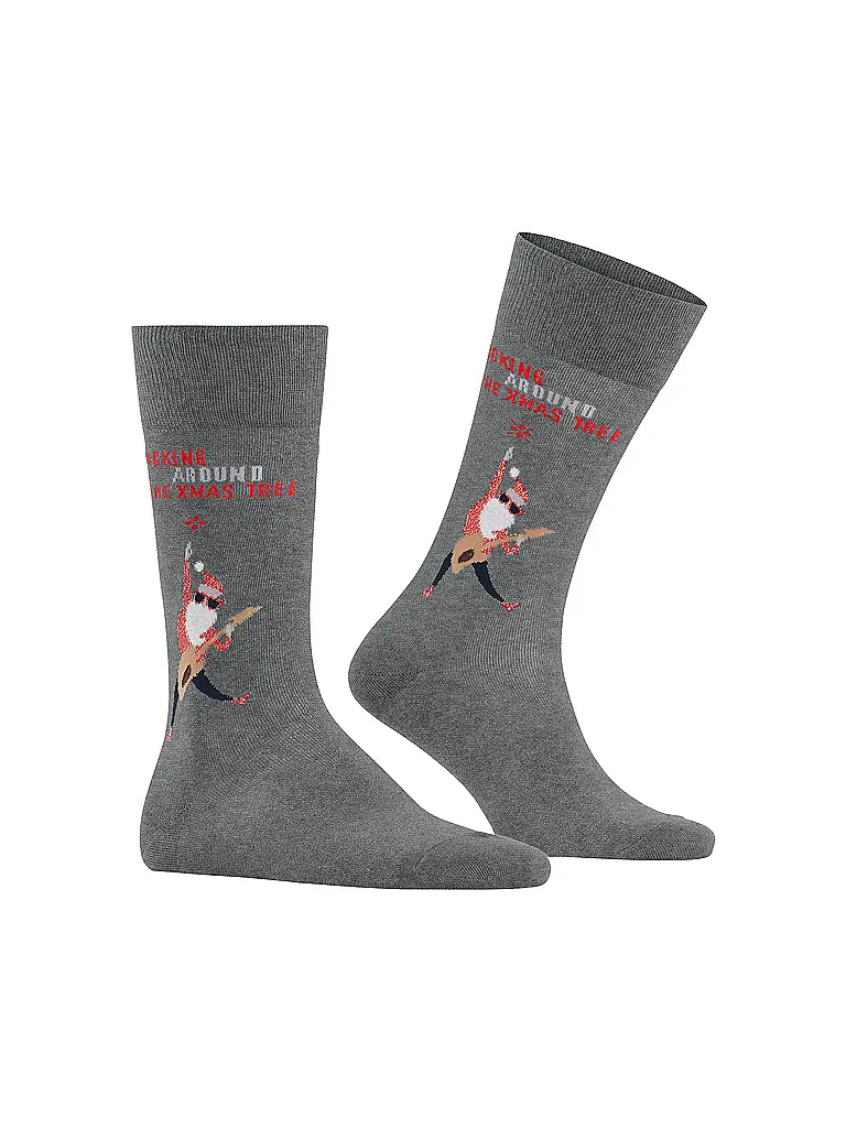 BURLINGTON | Herren Socken ROCKING X-MAS 40-46 light greymelange | 