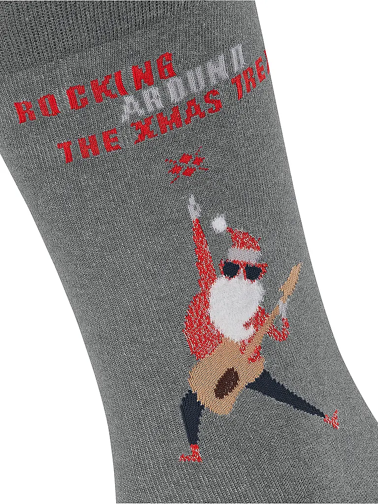 BURLINGTON | Herren Socken ROCKING X-MAS 40-46 light greymelange | 
