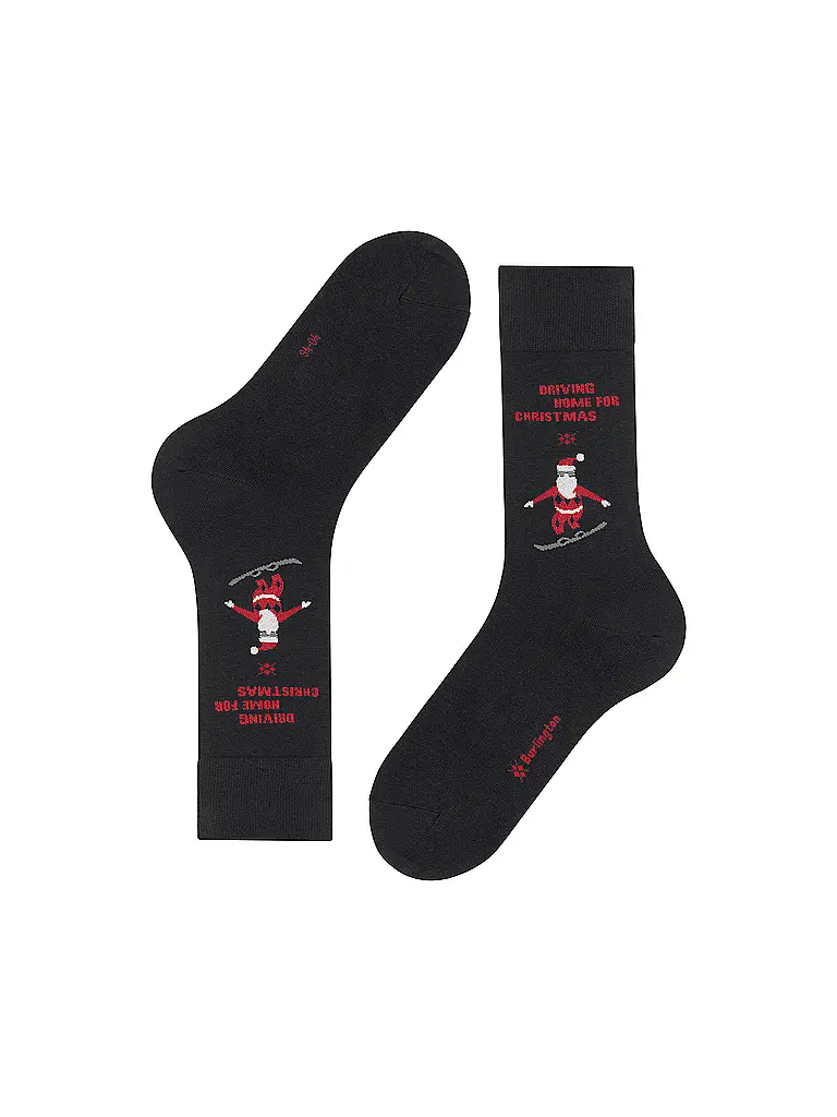 BURLINGTON | Herren Socken SNOWBOARDING SANTA 40-46 black | 
