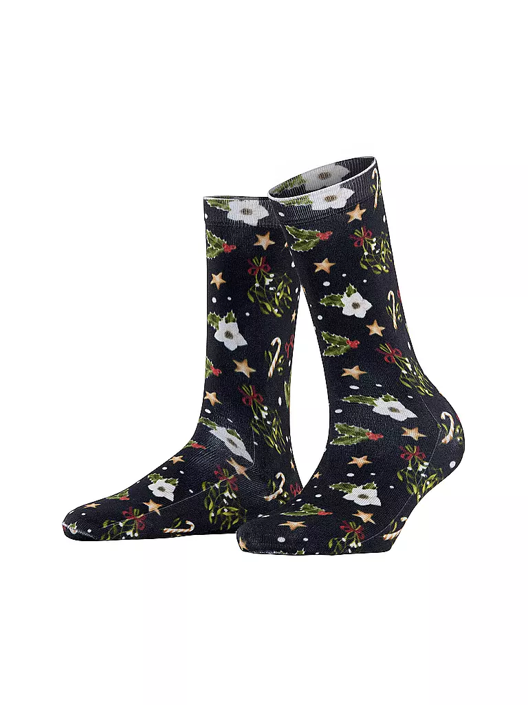 BURLINGTON | Socken FANCY CHRISTMAS 36-41 marine | Dunkelblau