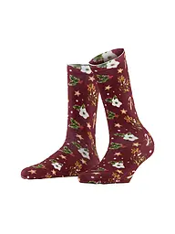 BURLINGTON | Socken FANCY CHRISTMAS 36-41 wine | Dunkelrot