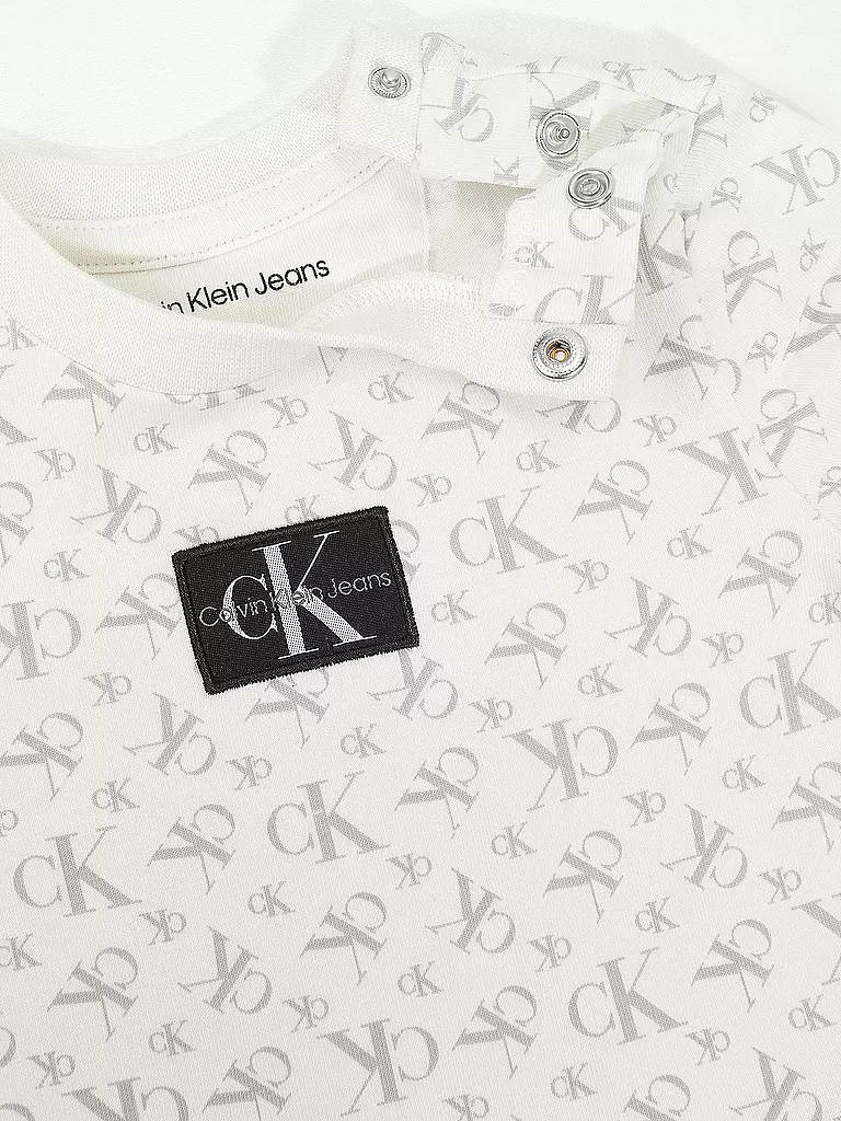 CALVIN KLEIN JEANS | Baby Set 3-teilig Sweatjacke, T-Shirt und Hose | creme