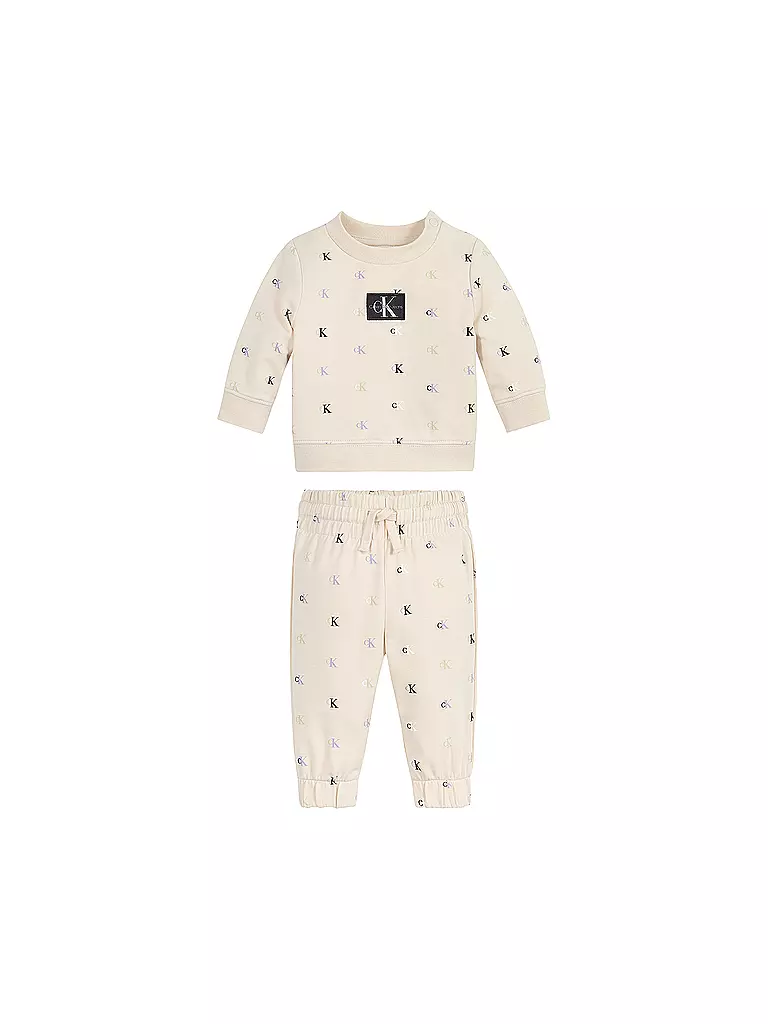 CALVIN KLEIN JEANS | Baby Set Pullover und Hose 2 teilig | beige