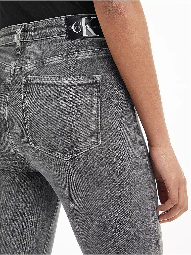 CALVIN KLEIN JEANS | Highwaist Jeans 7/8 Skinny Fit | grau