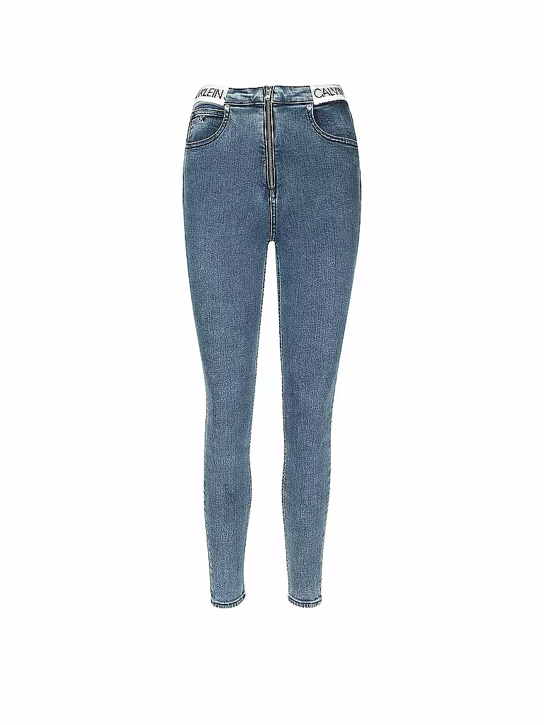 CALVIN KLEIN JEANS | Highwaist Jeans Super Skinny Fit 7/8 | blau