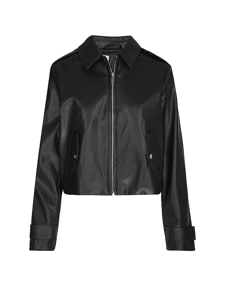 CALVIN KLEIN JEANS | Jacke in Lederoptik | Schwarz