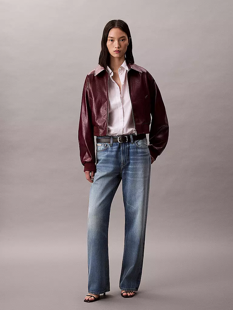 CALVIN KLEIN JEANS | Jacke in Lederoptik | dunkelrot