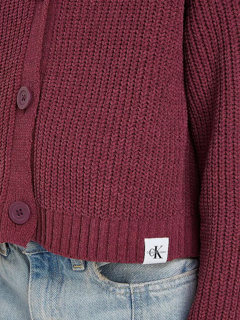 CALVIN KLEIN JEANS | Mädchen Strickjacke  | beere