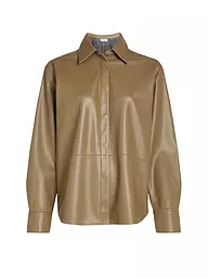 CALVIN KLEIN JEANS | Overshirt in Lederoptik | hellbraun