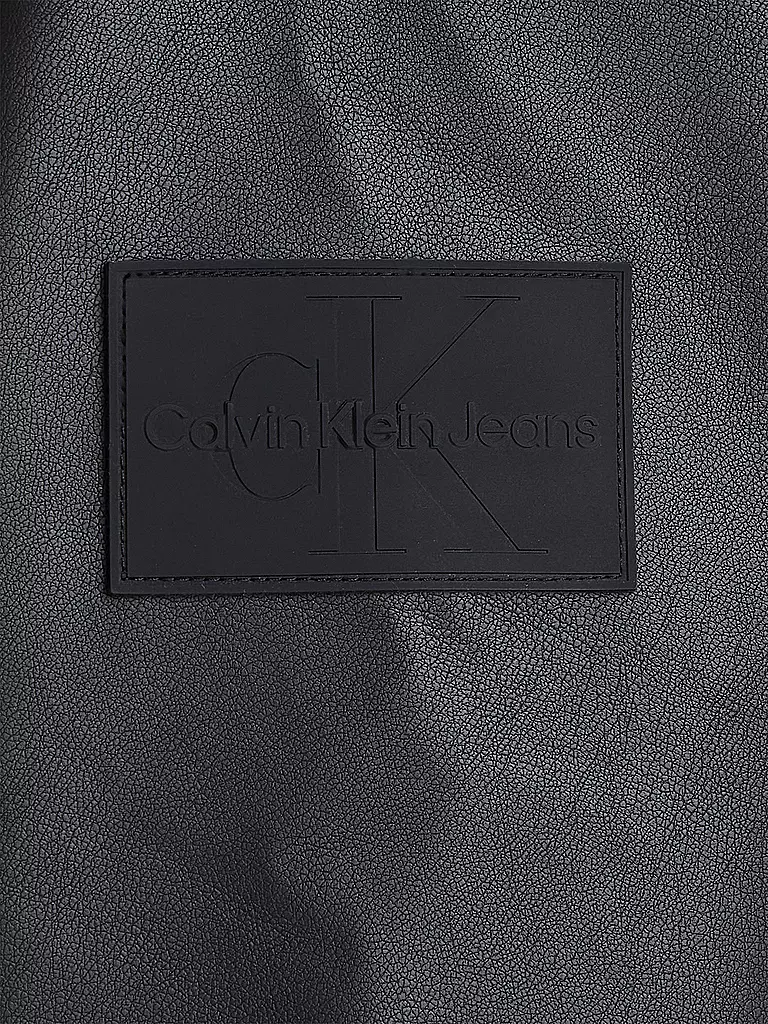 CALVIN KLEIN JEANS | Overshirt in Lederoptik | schwarz