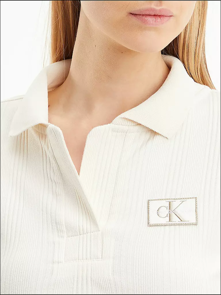 CALVIN KLEIN JEANS | Poloshirt Cropped Fit | creme