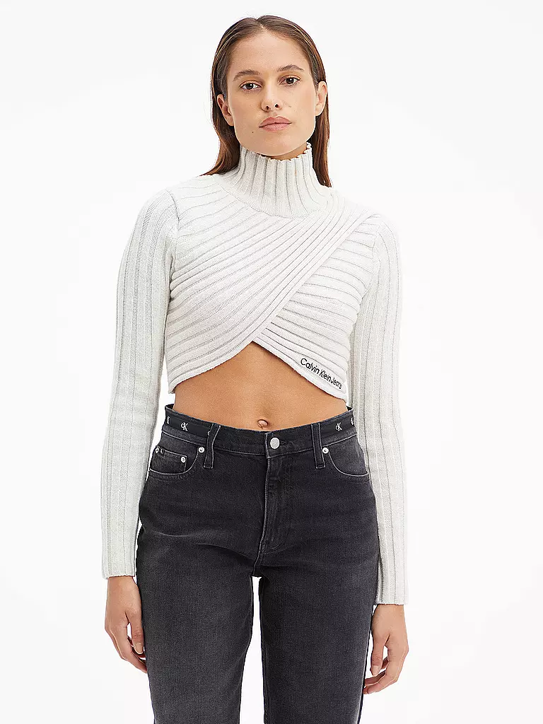 CALVIN KLEIN JEANS | Pullover Cropped Fit | creme